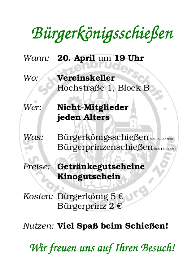 Bürgerkönigsschießen 2013 Bürgerkönigsschießen 2013